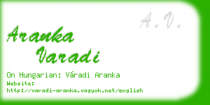 aranka varadi business card